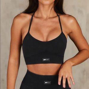 Bo+Tee Acid Wash Sports Bra in Black